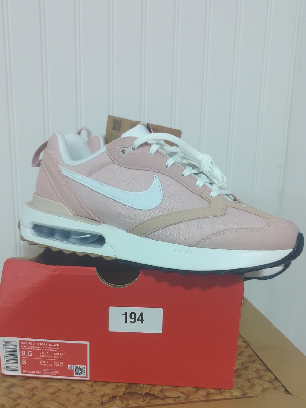 Nike Women's Air Max Dawn in Blush Pink and White